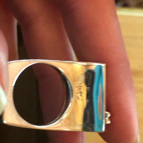 14kt solid Y Gold Sterling Silver Modern Ring - Picture 5 of 16